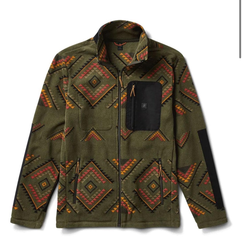 Roark Manawa Tapu Landfall Full Zip Fleece - Men’s Small Tribal Green